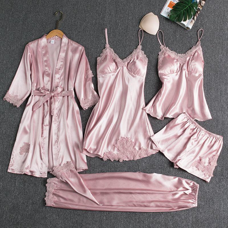 š„BUY 2 FREE SHIPPING & GET 10% OFFš„Blushy Silk 5 Piece Pajama Set