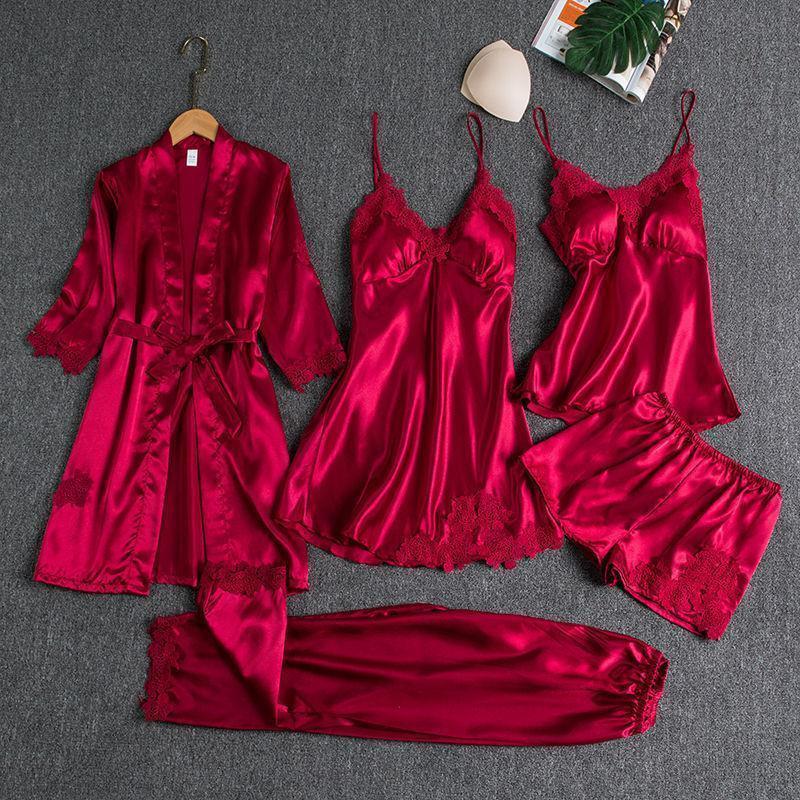 š„BUY 2 FREE SHIPPING & GET 10% OFFš„Blushy Silk 5 Piece Pajama Set