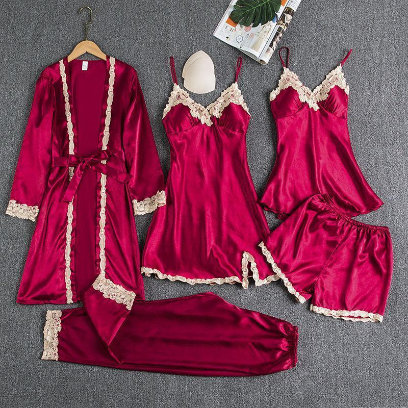 š„BUY 2 FREE SHIPPING & GET 10% OFFš„Blushy Silk 5 Piece Pajama Set