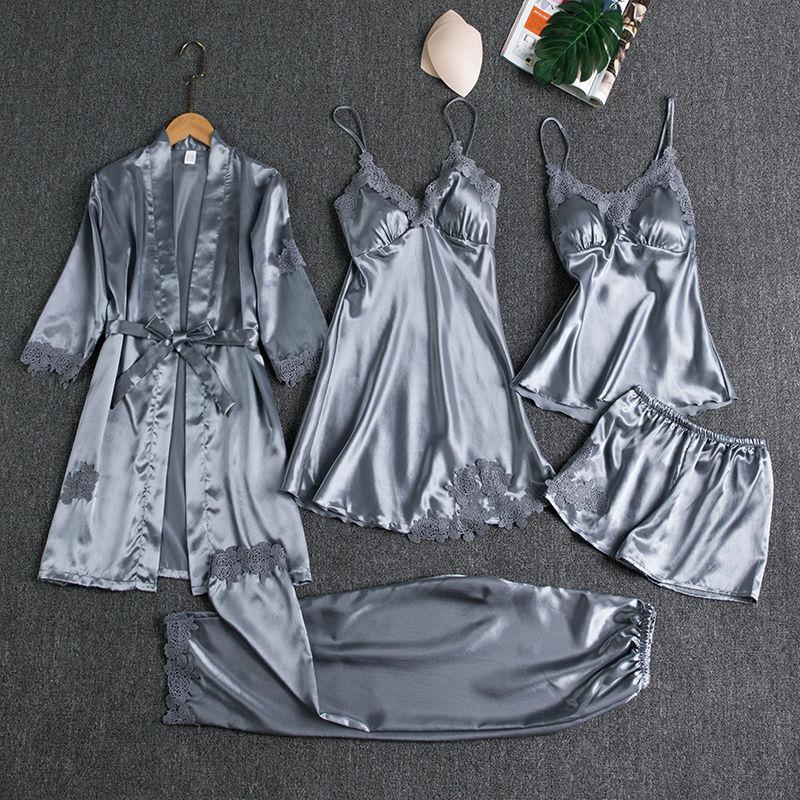 š„BUY 2 FREE SHIPPING & GET 10% OFFš„Blushy Silk 5 Piece Pajama Set